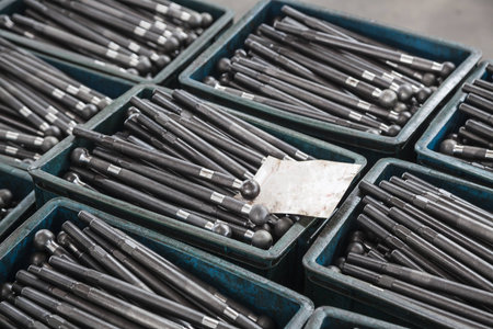 Car spare parts in a mechanical shop
