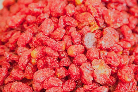 dried red date stacked in the market placeの写真素材
