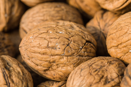 walnut stacked in the market place