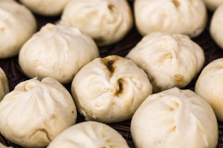 pork bun in the steamerの写真素材