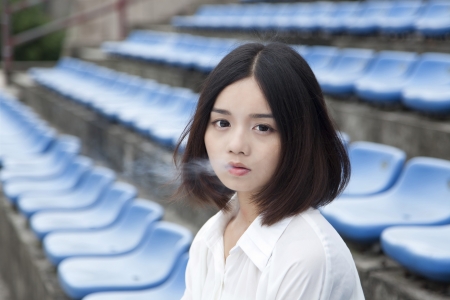 asian female smokingの写真素材