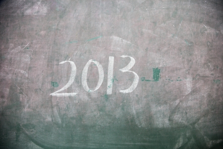 blackboard with 2013 written in the blackboardの写真素材