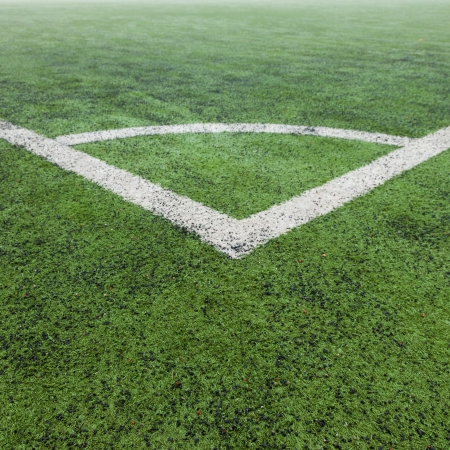 corner in the soccer fieldの写真素材