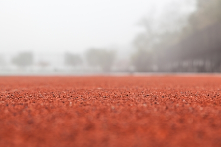 red running trackの写真素材