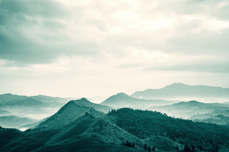mountains under mist in the morning in Zixi county, Fuzhou city,Jiangxi Province,Chinaの写真素材