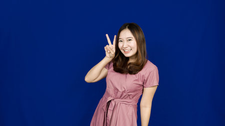 beautiful asian woman stylish in studio isolatedの写真素材