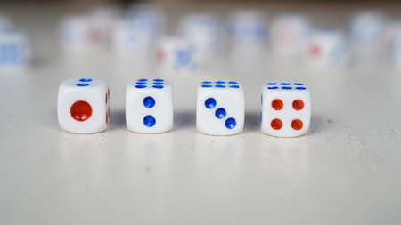 Dice numbers are arranged in sequence number