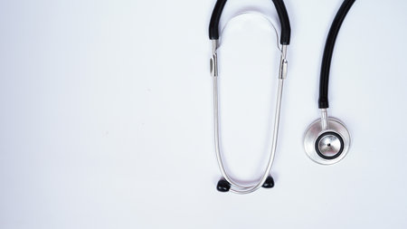stethoschope medicine isolated white backgroundの写真素材