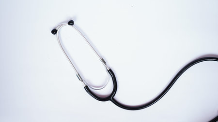 stethoschope medicine isolated white backgroundの写真素材