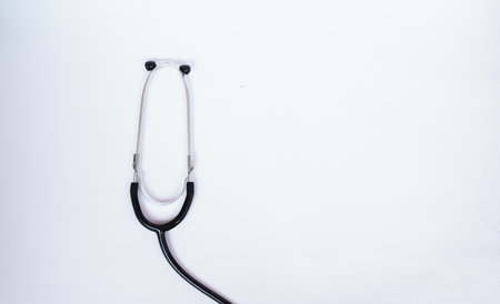 stethoschope medicine isolated white backgroundの写真素材