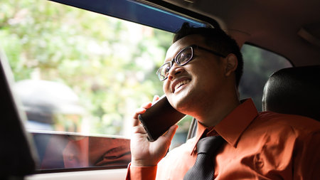 businessman on the phone in the car