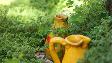 Clay pots and jugs. Ceramic Miniaturesの写真素材