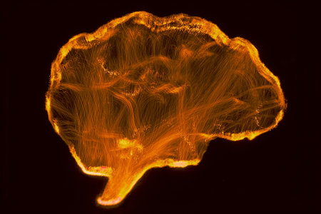 Representation of human brain with light painting technique