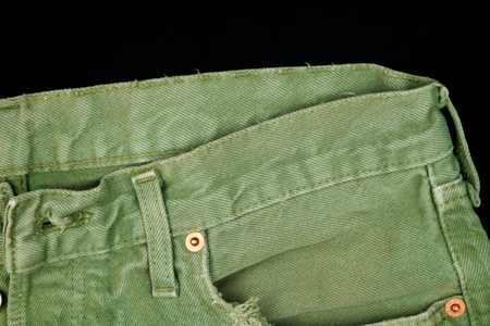 close-up details of used pants jeansの写真素材