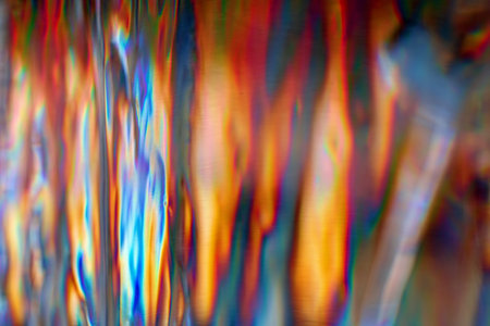 colorful refraction in a block of ice