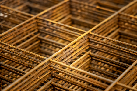 construction material - building material - reinforcing mesh rustyの写真素材