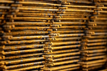 construction material - building material - reinforcing mesh rustyの写真素材