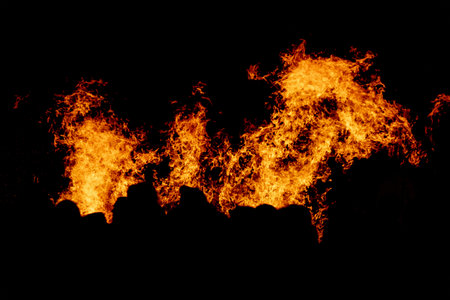 Fire burning at night