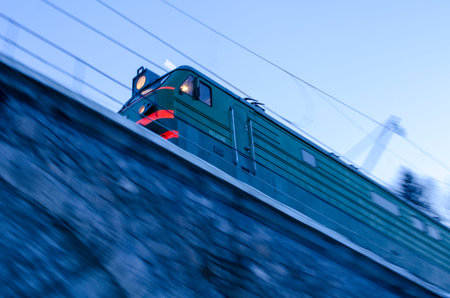 Train crossing a bridge