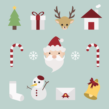 Christmas vector icon set in pastel super cuteのイラスト素材