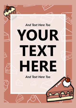 Sweet Brochure Poster On Pink Background with Your Text Hereのイラスト素材