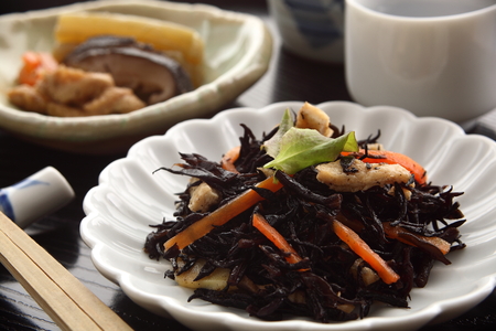 Simmered Vegetable and Seaweed with Sake, Japanese Foodの写真素材