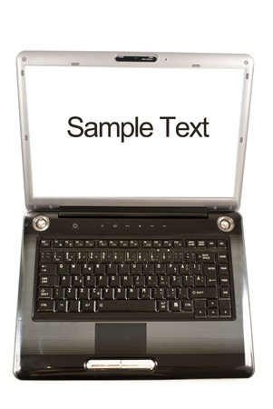 modern laptop isolated on white backgroundの写真素材