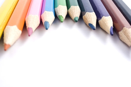 Colored pencils, isolated on the white background. の写真素材