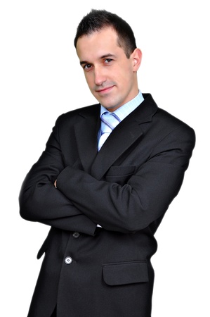 Young business man isolated on white background の写真素材