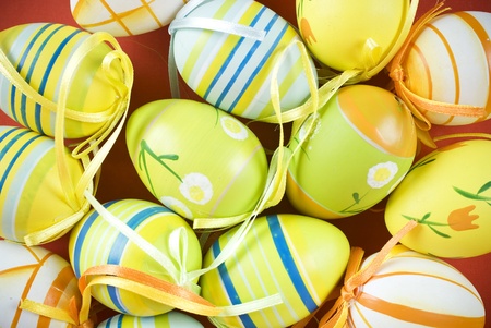 Colorful easter eggs close upの写真素材