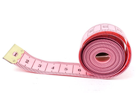 Measuring tape isolated on white background