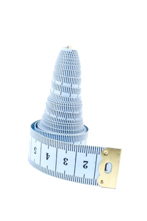 Measuring tape isolated on white background の写真素材
