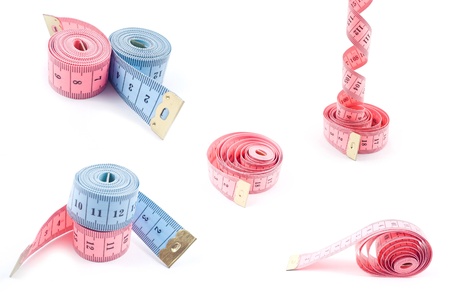 Measuring tape isolated on white background の写真素材