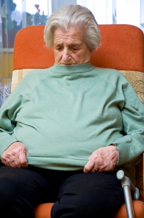 senior woman sleepingの写真素材