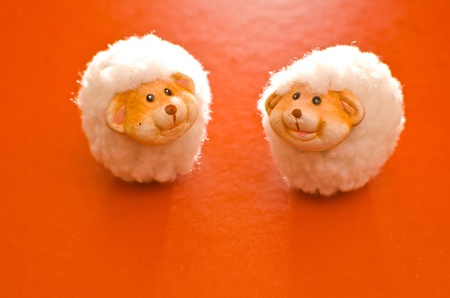 easter background with sheepsの写真素材