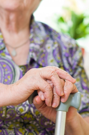 Hands of the old womanの写真素材