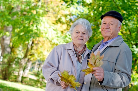 Beautiful senior couple in the parkの写真素材
