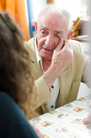 old man cryingの写真素材