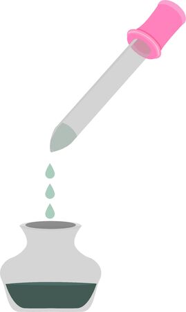 Making your own natural medicine. Dripping marijuana extract with a pipette. Vector illustration.のイラスト素材