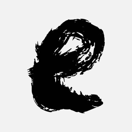 Separate letters drawn with a brush. Black brush handmade letters. EPS vector illustration.のイラスト素材