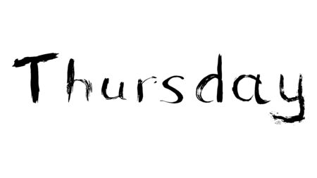 The names of the days of the week are drawn with a brush. Black brush handmade calendar. EPS vector illustration.のイラスト素材