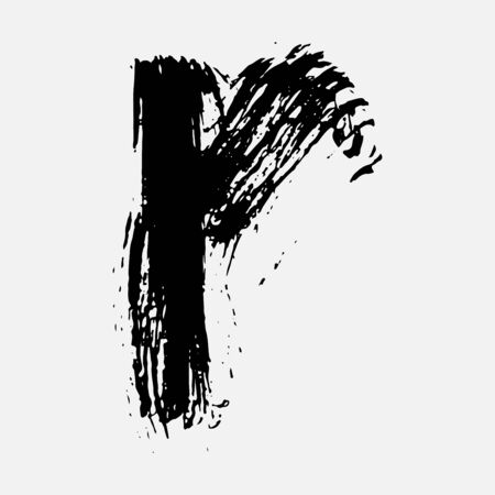 Separate letters drawn with a brush. Black brush handmade letters. EPS vector illustration.のイラスト素材