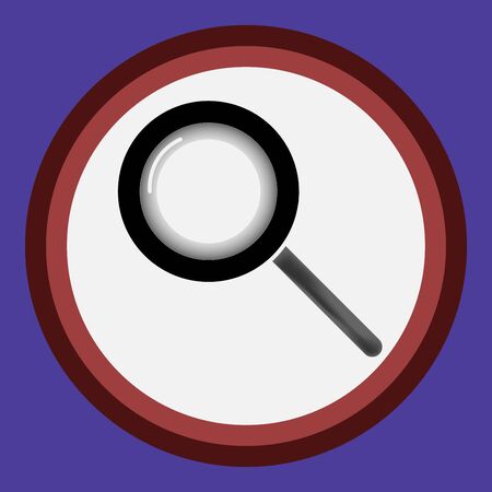 The magnifying glass icon, the search sign for information. A search engine sign, a black simple isolated magnifying glass on a white background. Vector illustration.のイラスト素材