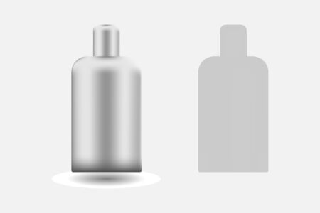 Realistic image of a perfume bottle or shampoo. The layout for the bottle. Blank mockup. Vector eps illustration.のイラスト素材