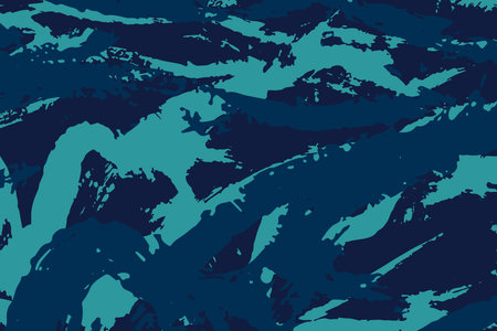 Abstract multicolored image, made with a brush and paints. You can use it as an interesting background or on your banner. Handmade dirty shabby smears of blue colour. Eps vector illustration.のイラスト素材