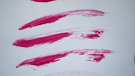 Photo of beautiful bright brush drawn lines. Red color.の写真素材