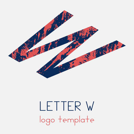 The logo template using the letter W. Simple modern logo in isometry. Vector eps illustration.のイラスト素材