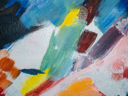 Abstract multicolored image, made with a brush and paints. Handmade. You can use it as an...