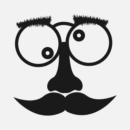 Mustache and Glasses vector icon. Vector illustrationのイラスト素材