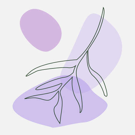 A minimalist image of leaves falling down. Painting of falling leaves.のイラスト素材